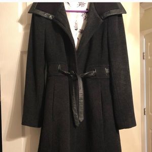 Via spiga wool and leather coat